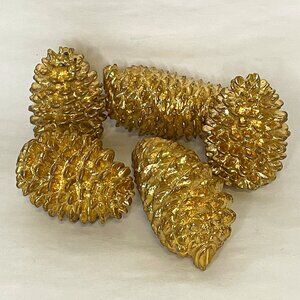Department 56 Gold-Tone Pinecones (Set of 5) Perfect for Winter or Christmas